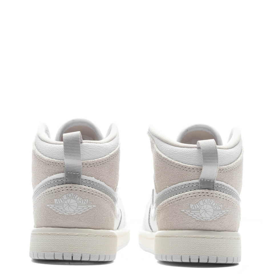 Jordan 1 Mid SE Craft (PS) - White/Light Orewood Brown/Tech Grey