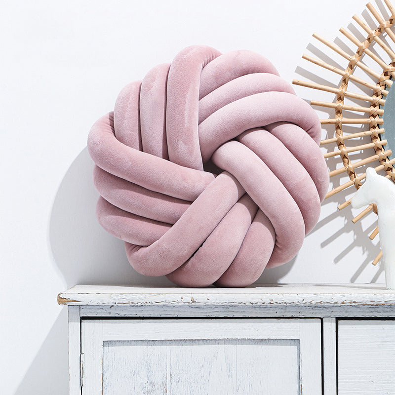 Knot Ball Throw Pillow – Plush Decorative Cushion for Sofa