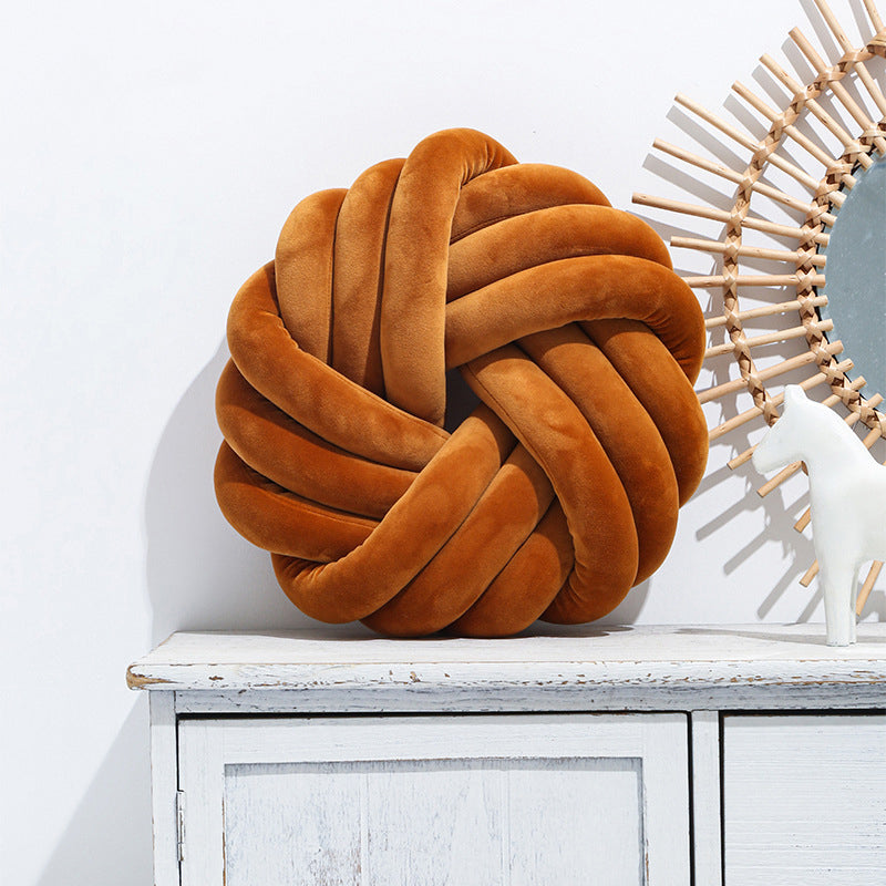Knot Ball Throw Pillow – Plush Decorative Cushion for Sofa