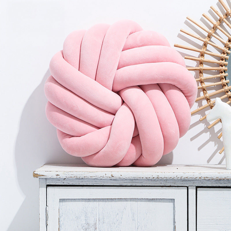 Knot Ball Throw Pillow – Plush Decorative Cushion for Sofa