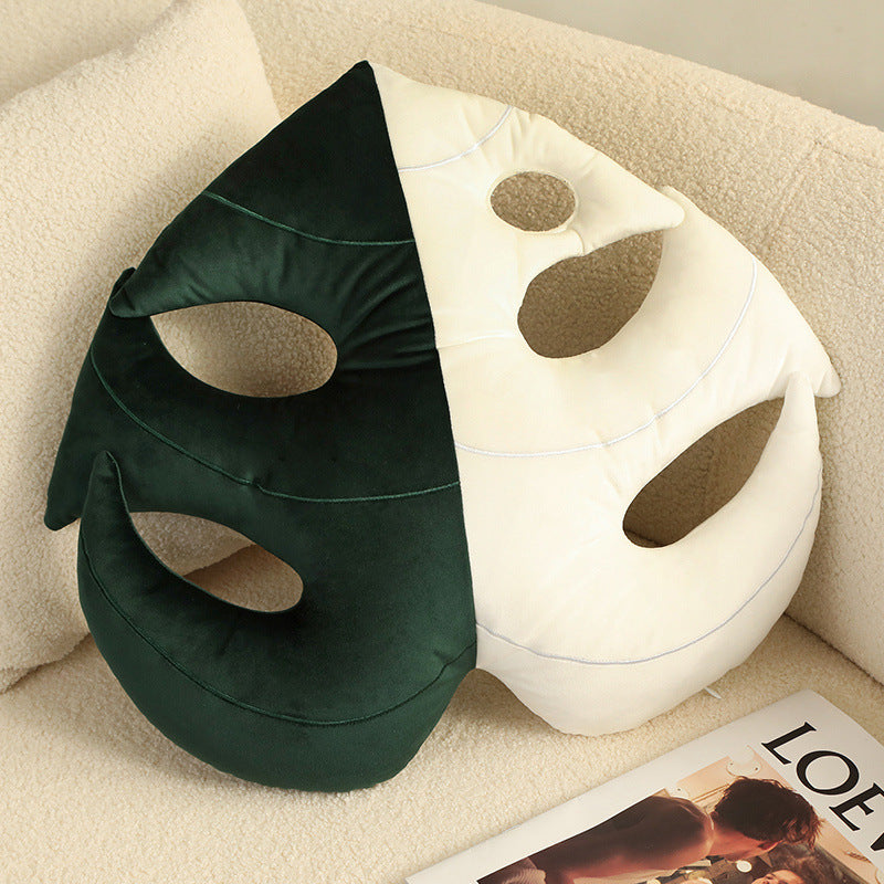 Leaf Shape Plush Pillow – Monstera & Philodendron Decor Cushion