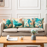 Sea Turtle Cushion Cover – Linen Throw Pillow Case 18x18 Inch