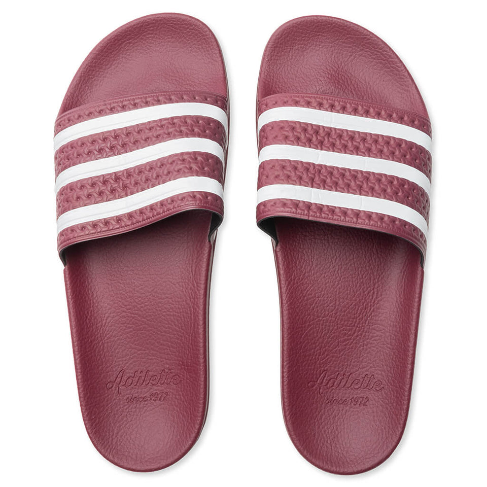 Adilette Slides - Quiet Crimson