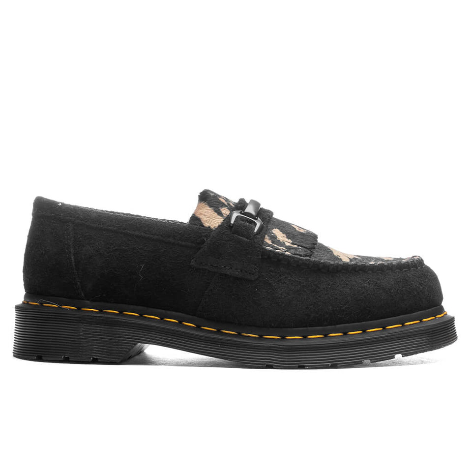 Adrian Snaffle - Black Napped Suede/Beige Contrast Hair On