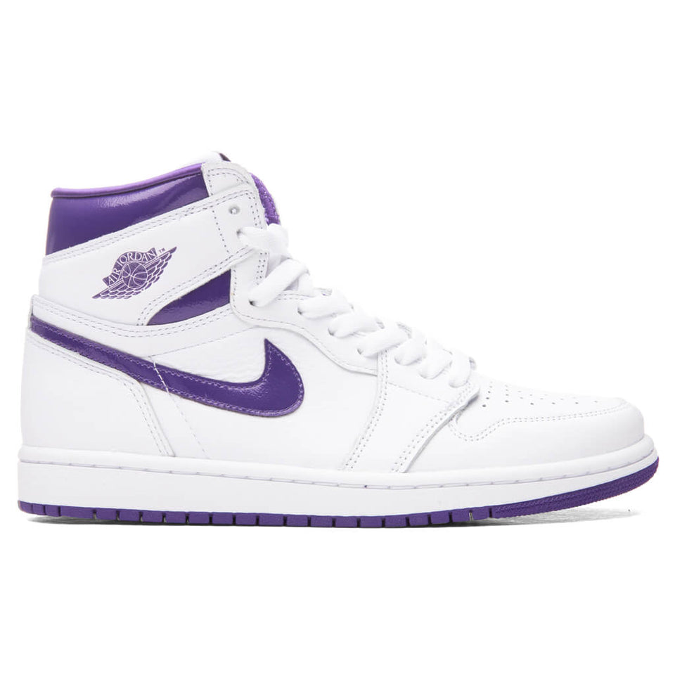 Women's Air Jordan 1 Retro Hi - White/Court Purple