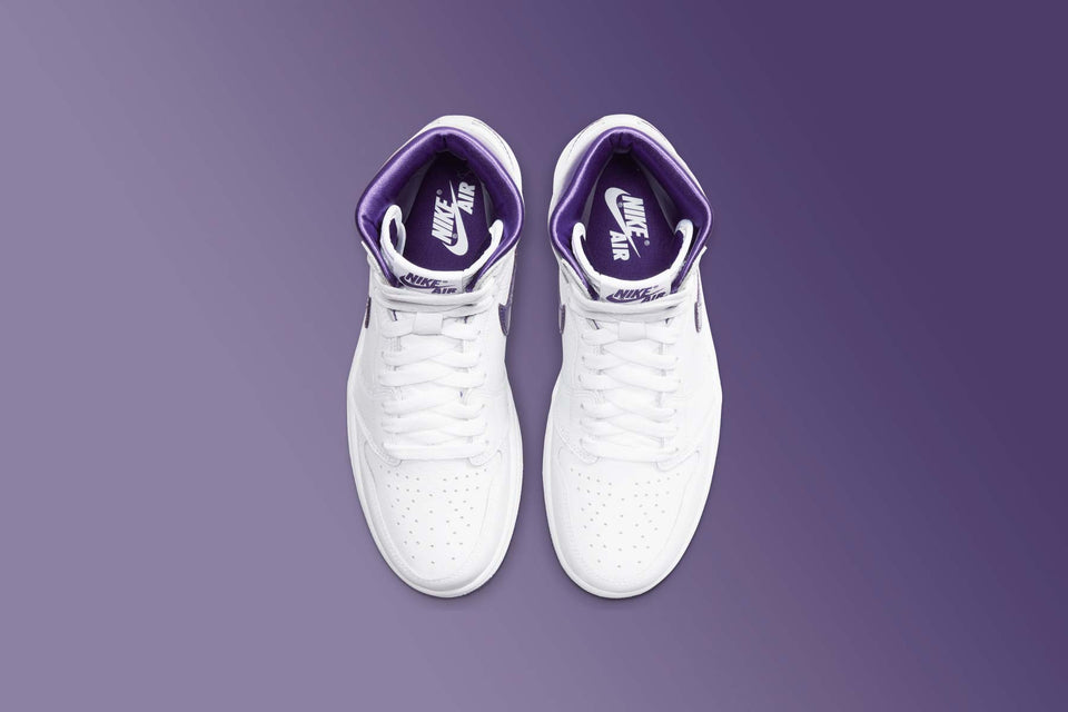 Women's Air Jordan 1 Retro Hi - White/Court Purple