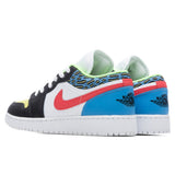 Air Jordan 1 Low CD (GS) - Black/Lt Fusion Red/White