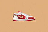 Air Jordan 1 Low SE (GS) - White/Metallic Gold/University Red