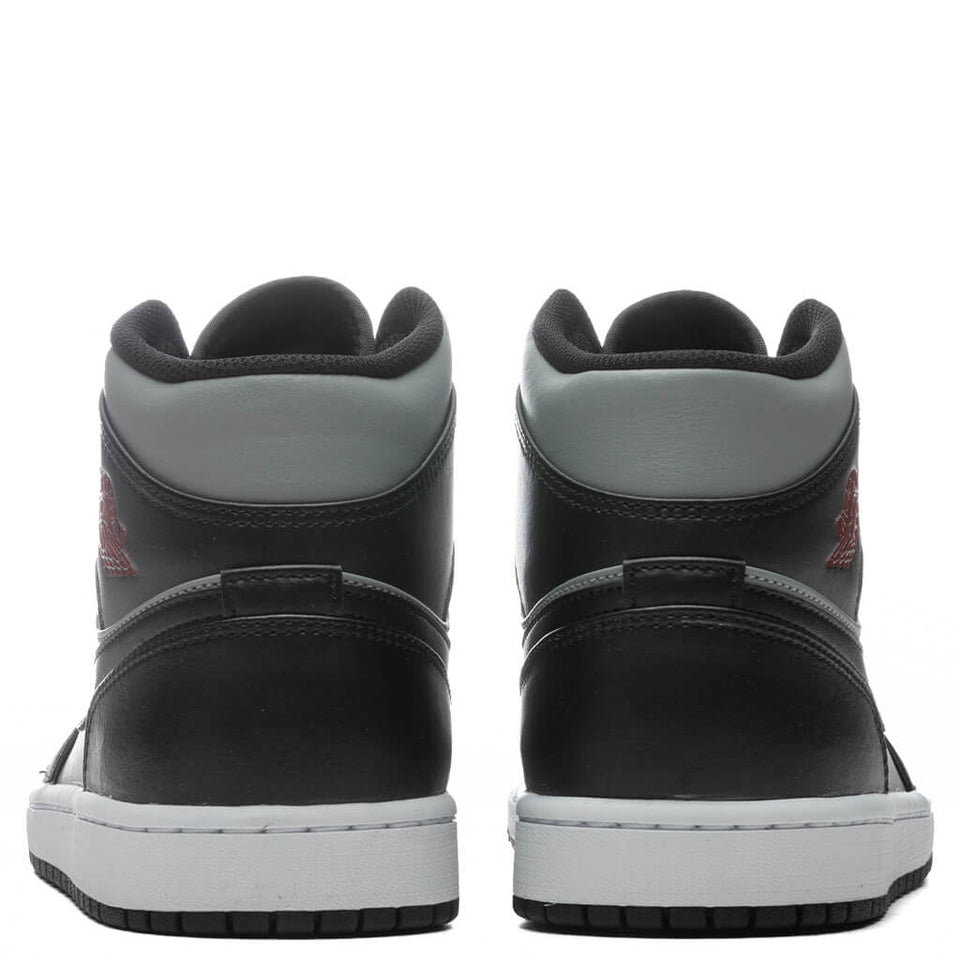 Air Jordan 1 Mid - Black/Gym Red/Particle Grey
