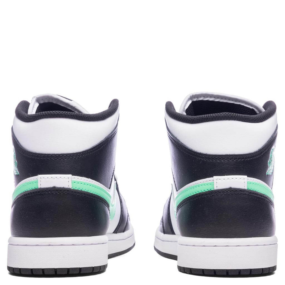 Air Jordan 1 Mid - White/Green Glow/Black