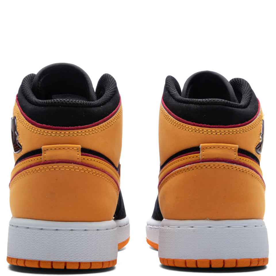Air Jordan 1 Mid SE (GS) - Black/Vivid Orange/Cardinal Red