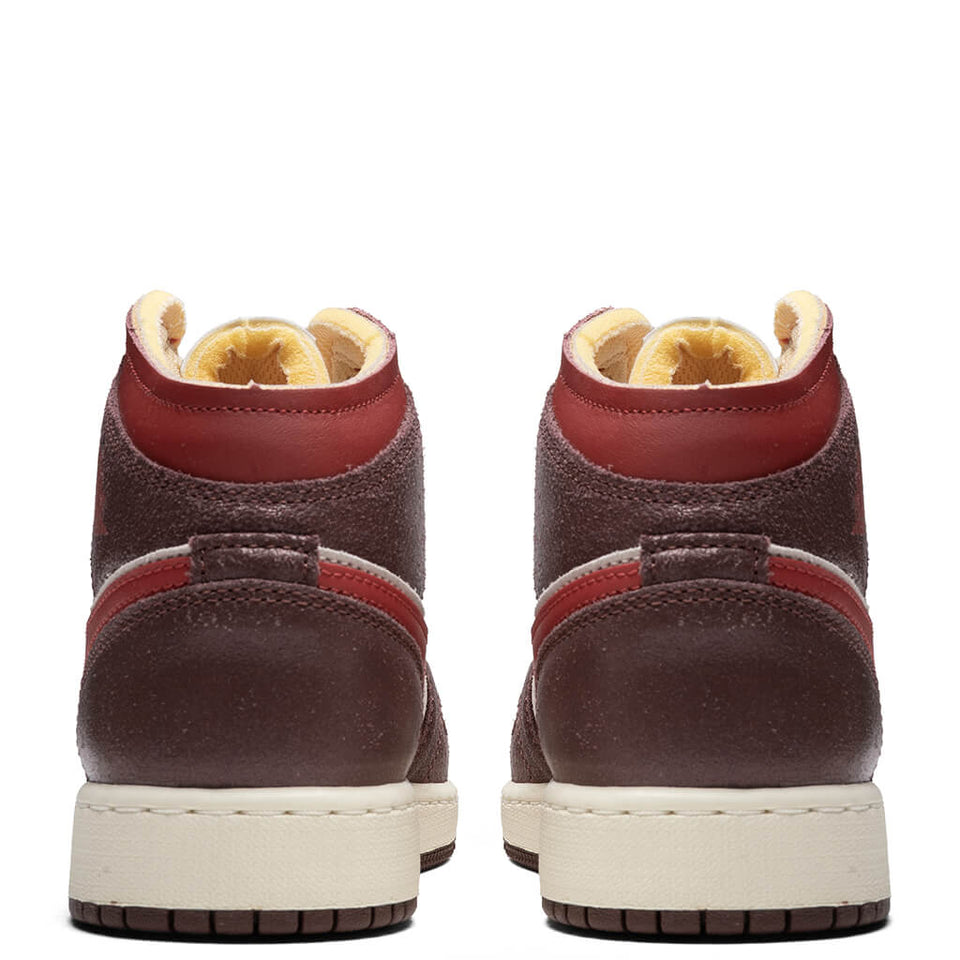 Air Jordan 1 Mid SE (GS) - Coconut Milk/Varsity Red/Dark Pony