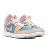 Air Jordan 1 Mid SS (GS) 'Zen' - Aegean Storm/Hemp/Pink Oxford