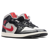 Women's Air Jordan 1 Mid - Black/Gym Red/College Grey
