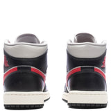 Women's Air Jordan 1 Mid - Black/Gym Red/College Grey