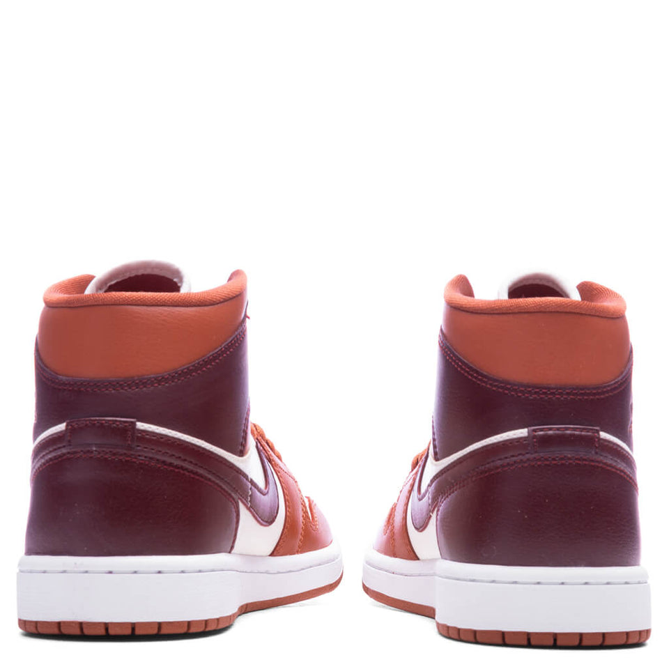 Women's Air Jordan 1 Mid - Dusty Peach/Night Maroon/Sail