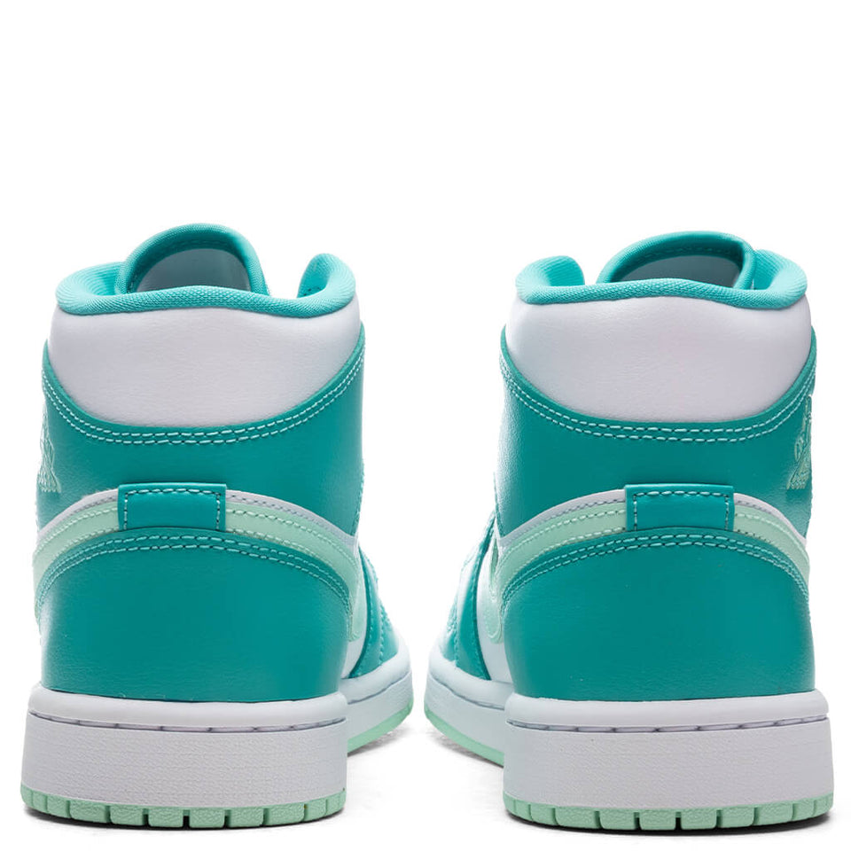 Women's Air Jordan 1 Mid - Washed Teal/Mint Foam/White