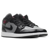 Air Jordan 1 Mid (GS) - Black/Gym Red/Particle Grey