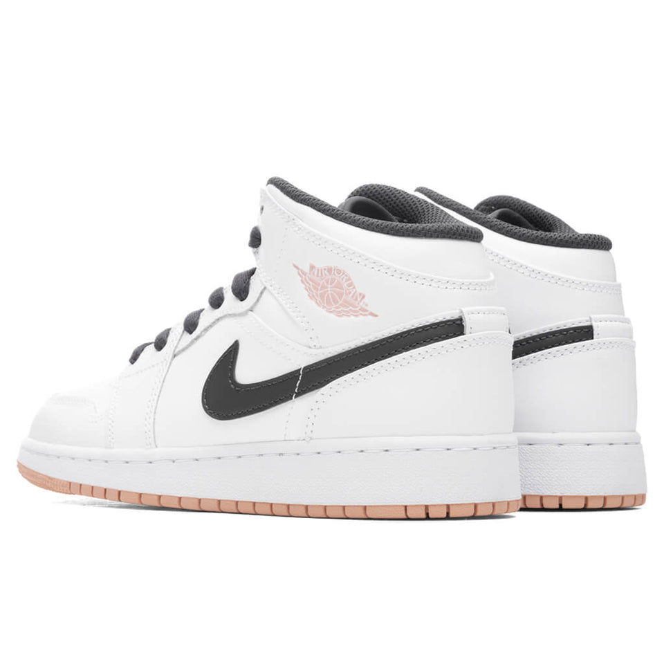 Air Jordan 1 Mid (GS) - White/Anthracite
