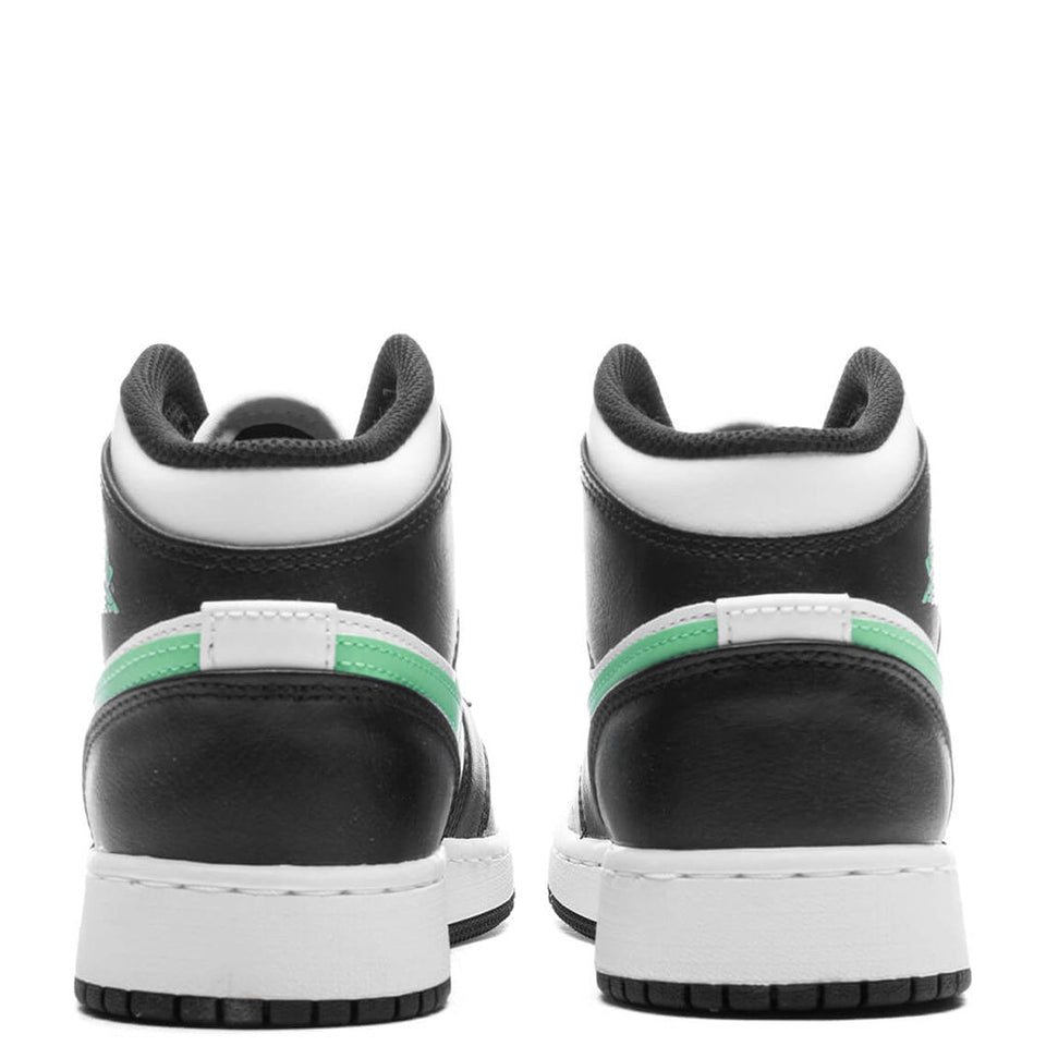 Air Jordan 1 Mid (GS) - White/Green Glow/Black
