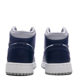 Air Jordan 1 Mid (GS) - White/Midnight Navy/Wolf Grey