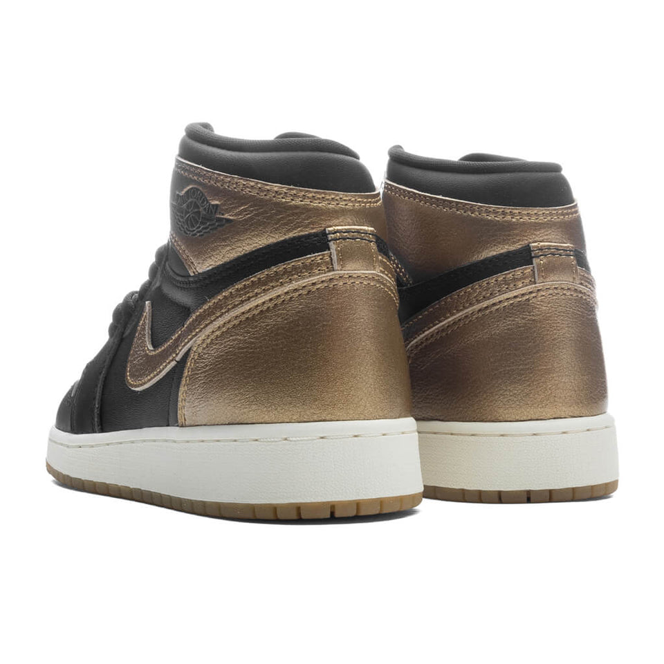 Air Jordan 1 Retro High OG (GS) 'Black and Gold' - Black/Metallic Gold/Sail