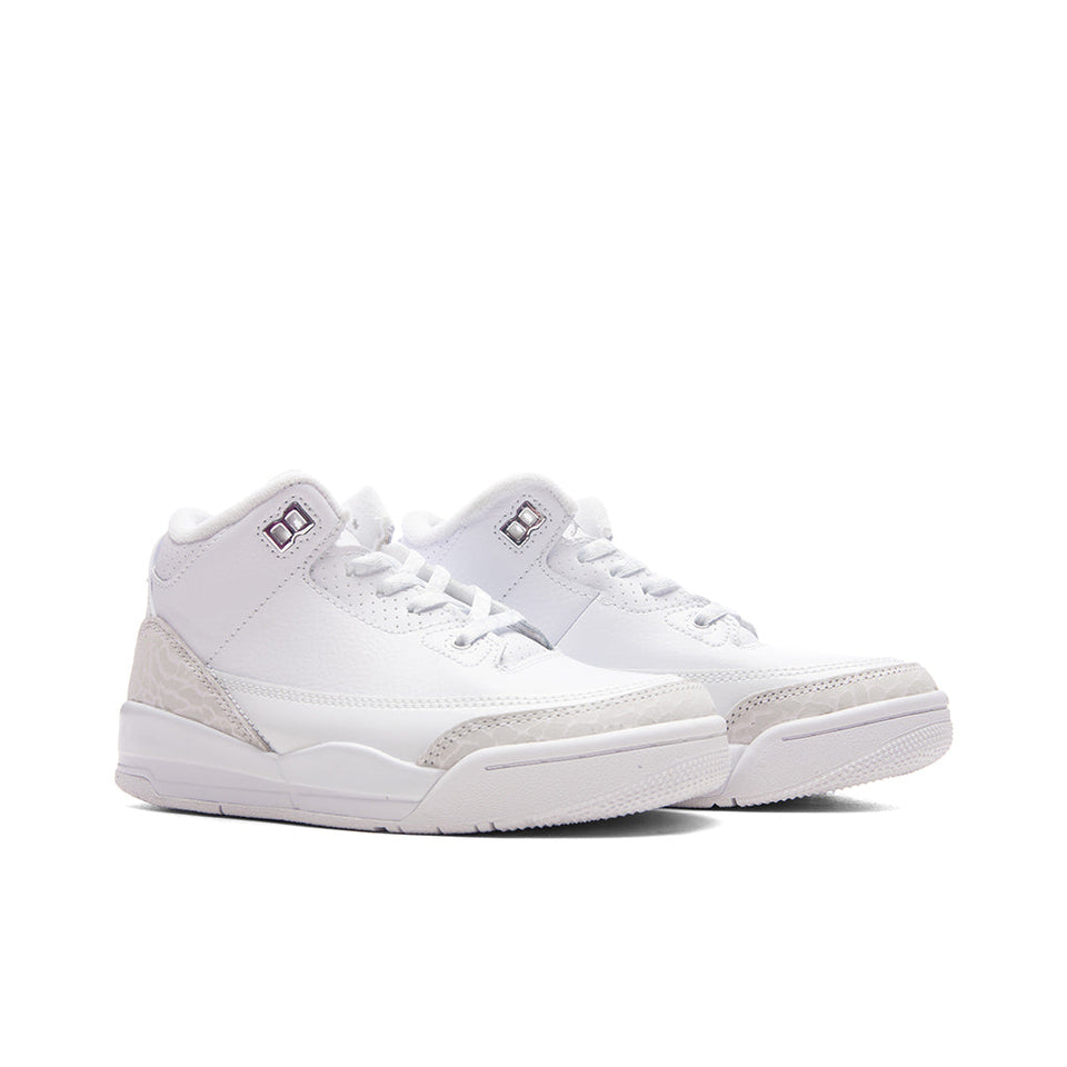 Air Jordan 3 Retro 'Pure Money' (PS) - White/Metalic Silver