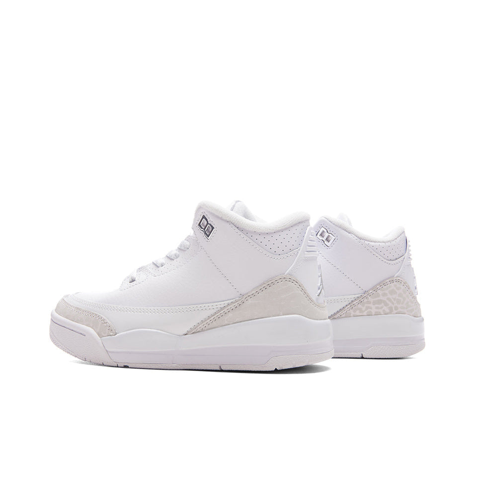 Air Jordan 3 Retro 'Pure Money' (PS) - White/Metalic Silver