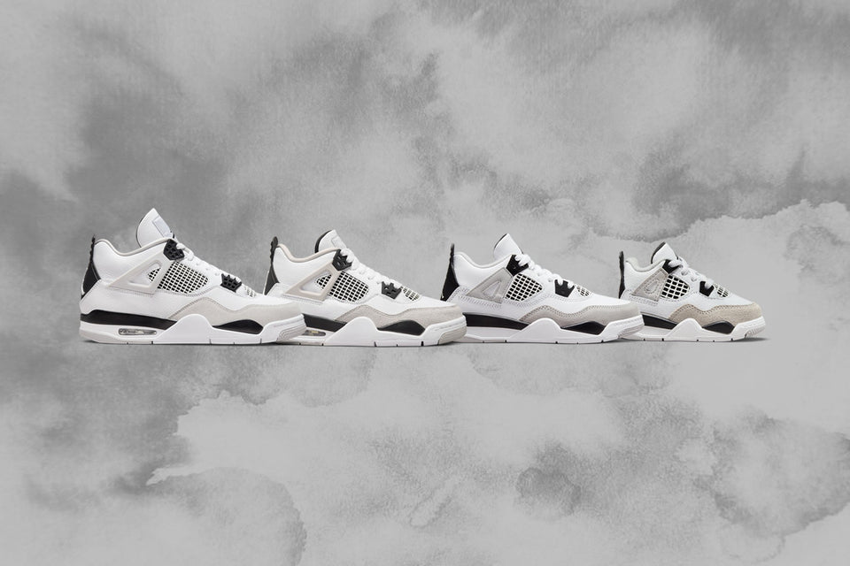 Air Jordan 4 Retro (PS) - White/Black/Neutral Grey