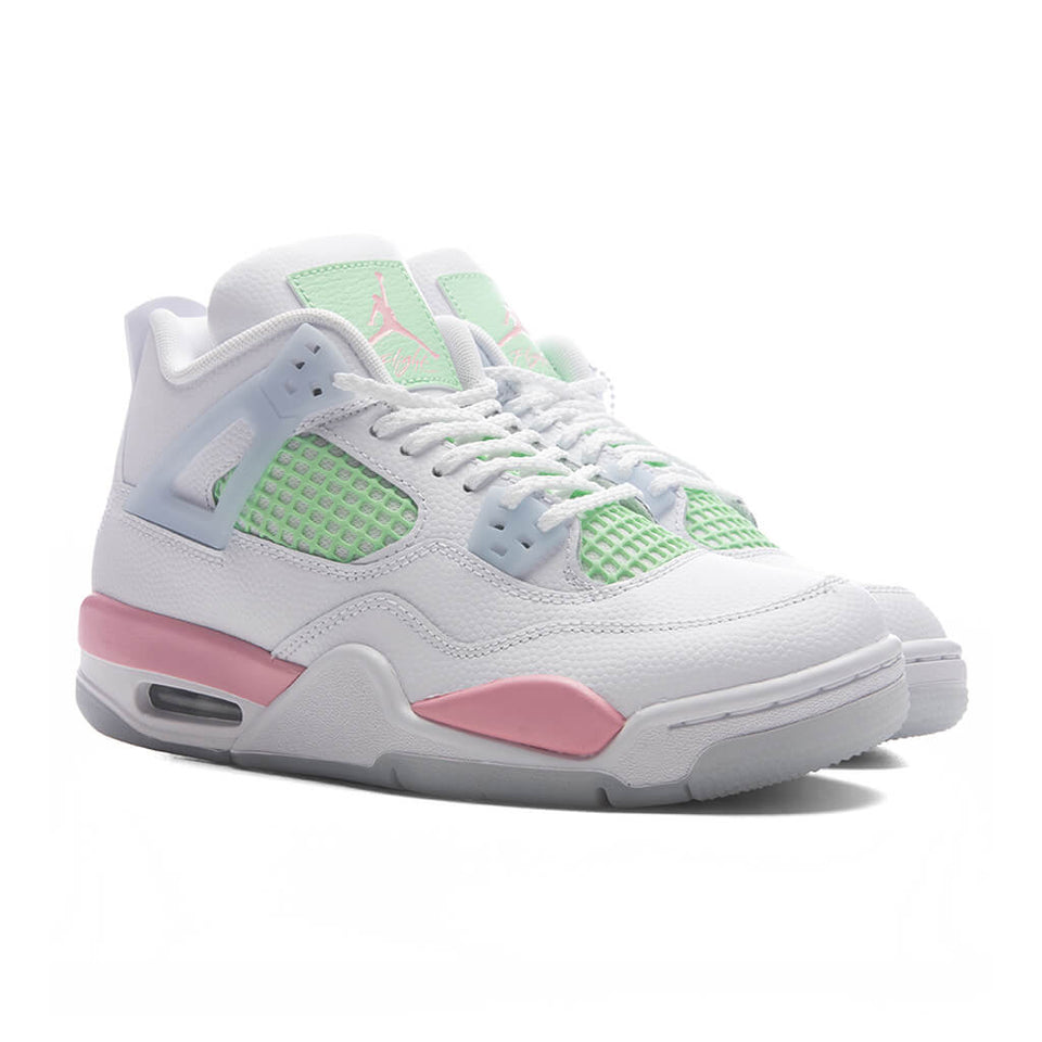 Air Jordan 4 Retro 'Valentine's Day' (GS) - White/Medium Soft Pink/Half Blue