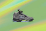 Air Jordan 5 Retro (GS) 'Green Bean' - Silver/Flint Grey
