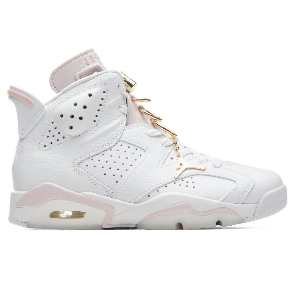 Women's Air Jordan 6 Retro 'Gold Hoops' - White/Metallic Gold