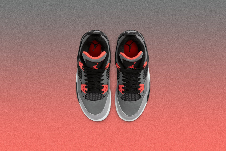 Air Jordan 4 Retro 'Infrared' (GS) - Dark Grey/Infrared 23/Black Cement Grey
