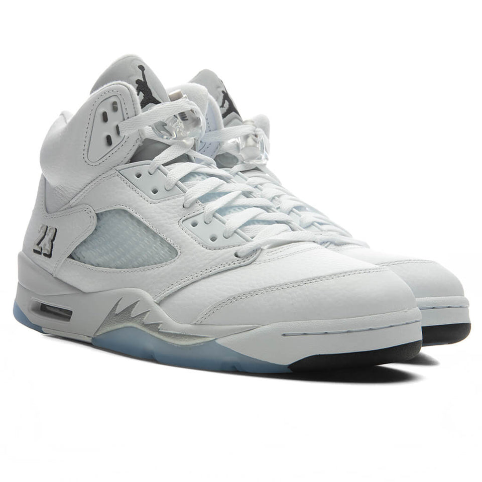 Air Jordan 5 Retro 'White Metallic' - White/Black/Metallic Silver