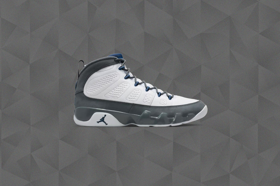 Air Jordan 9 Retro 'Flint Grey' - White/French Blue/Flint Grey