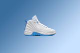 Air Jordan 12 Retro 'Melo' (PS) - White/University Blue/Metallic Silver