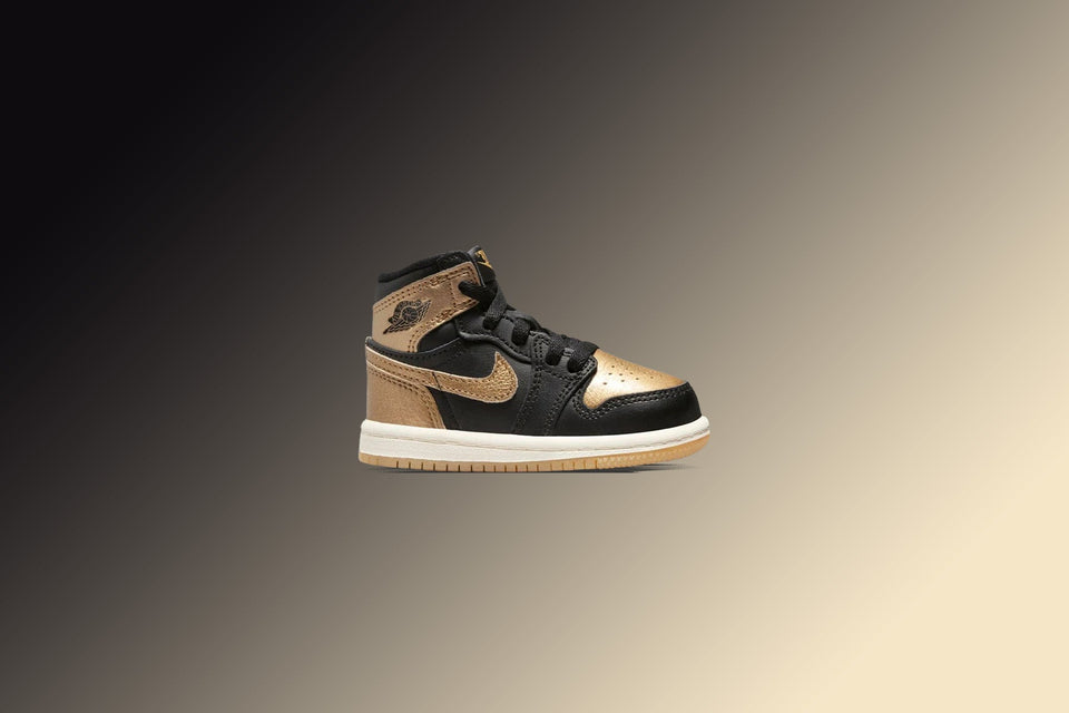 Air Jordan 1 Retro High OG (TD) 'Black and Gold' - Black/Metallic Gold/Sail