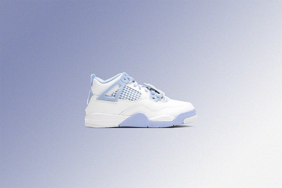Air Jordan 4 Retro  'Aluminum' (PS) - White/Aluminum/Blue Tint/Oil Green