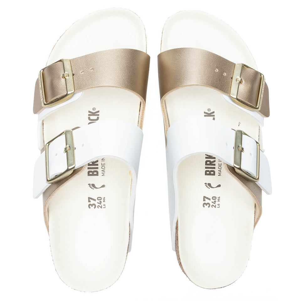 Women's Narrow Arizona Split Birko-Flor - White/Gold