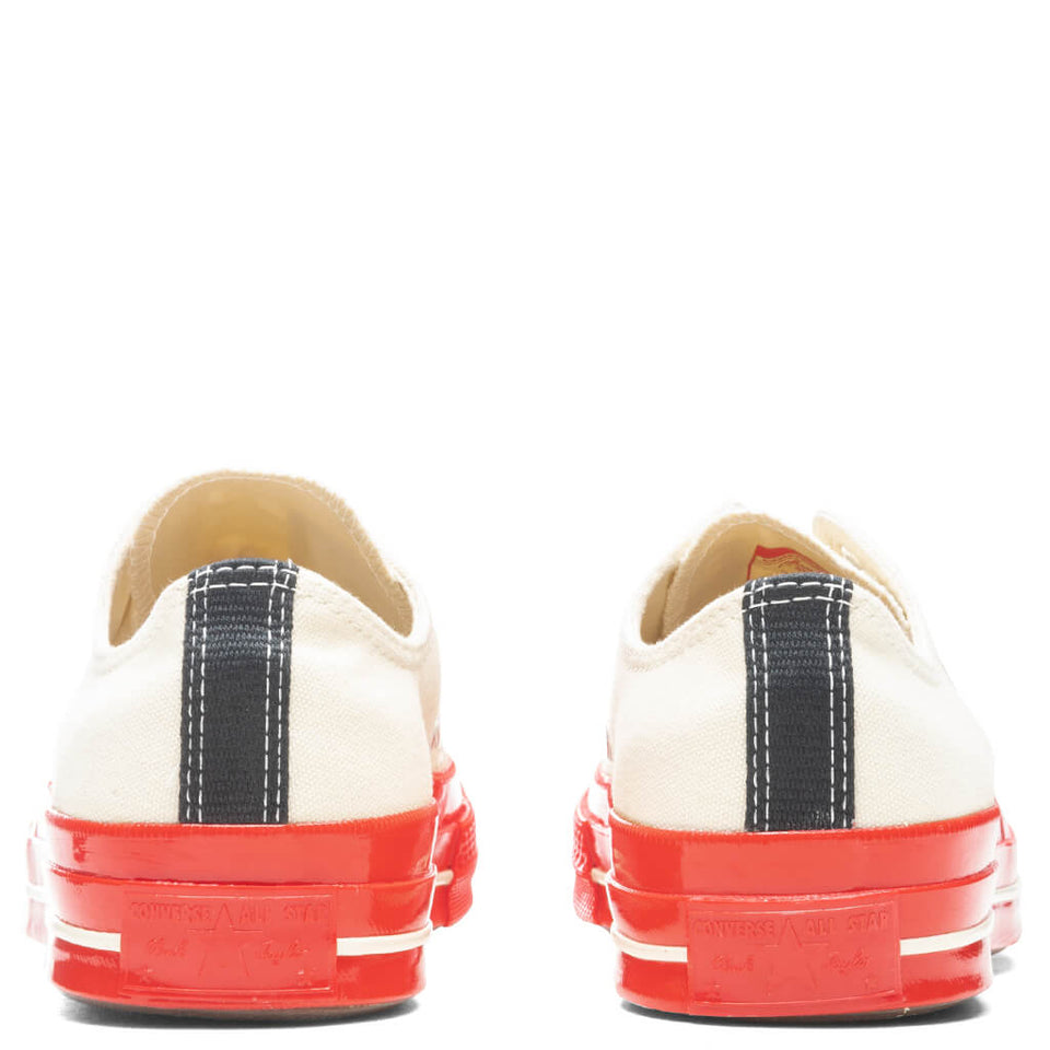 Converse x Comme Des Garcons PLAY All Star Chuck '70 Ox Red Sole - White