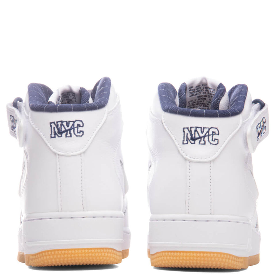 Air Force 1 Mid Jewel 'NYC'- White/Midnight Navy