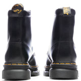 Rikard Smooth Leather Platform Lace Up Boots - Black