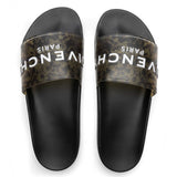 Slide Flat Sandal - Black/Yellow
