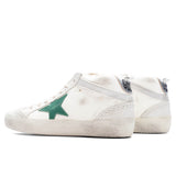 Women's Sneakers Nappa Suede Mid Star - Cream/Milky/Green