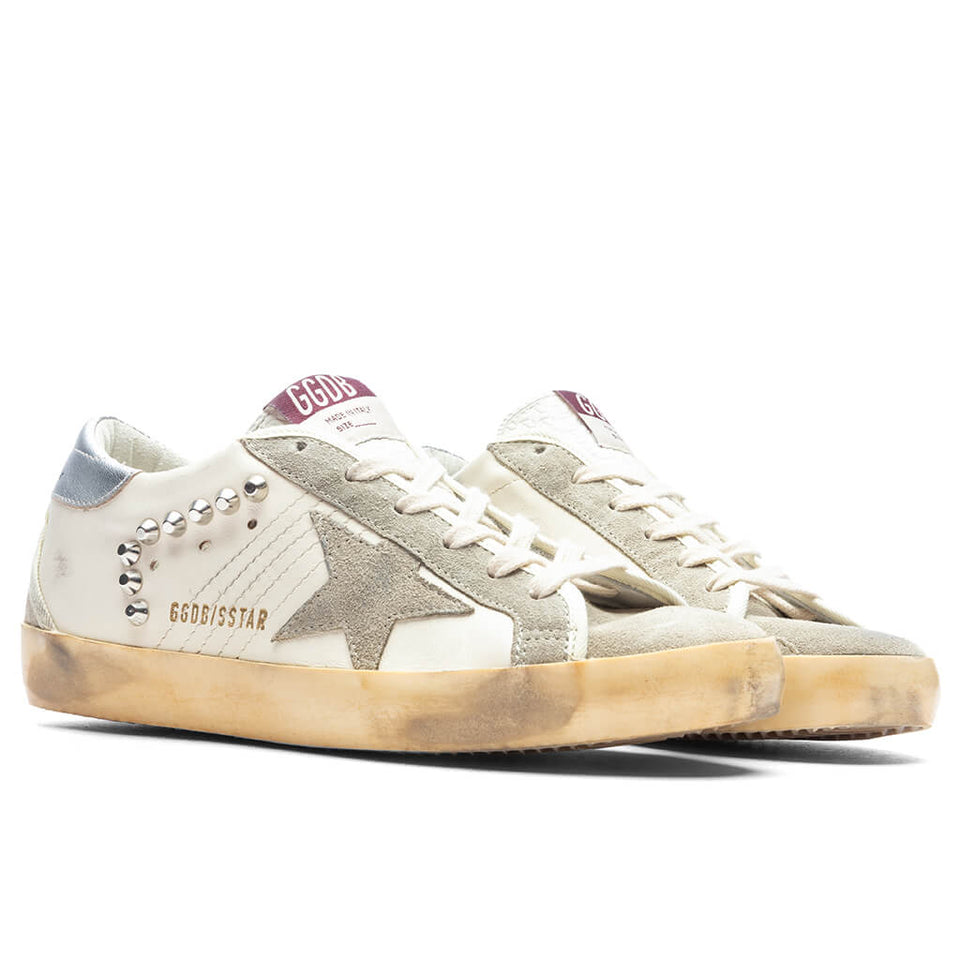 Women's Sneakers Nappa w/ Studs Super Star - Beige/Taupe/Silver