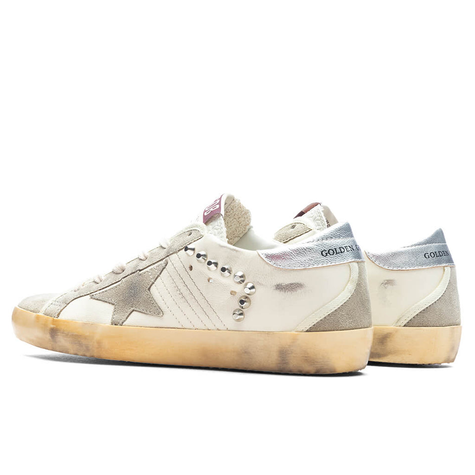 Women's Sneakers Nappa w/ Studs Super Star - Beige/Taupe/Silver
