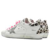Women's Super-Star Sneakers - White/Silver/Cream Leopard