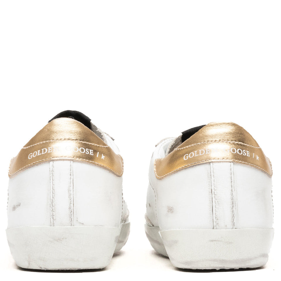 Women's Super-Star Sneakers - White/Green/Gold