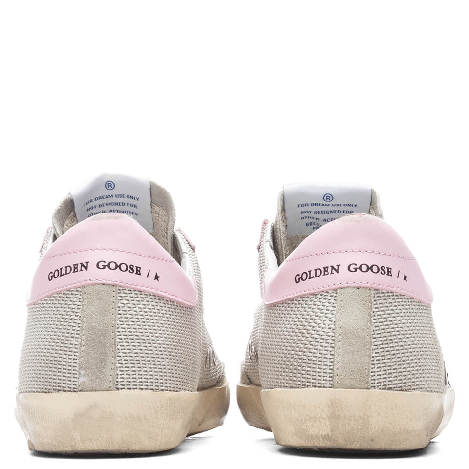 Women's Super-Star Sneakers - Silver/Black/Baby Pink