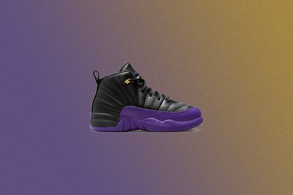 Jordan 12 Retro (PS) - Black/Field Purple/Metallic Gold